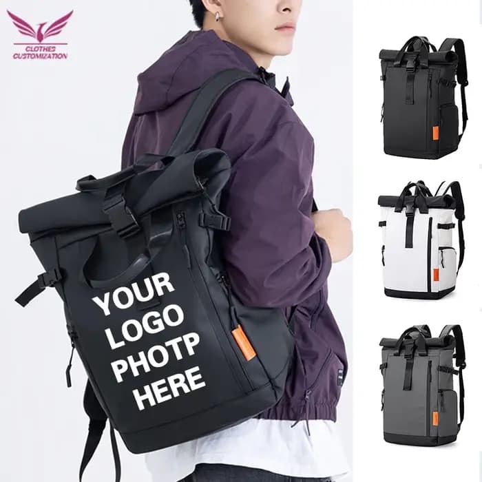 Sac à dos d'ordinateur étanche avec logo personnalisé