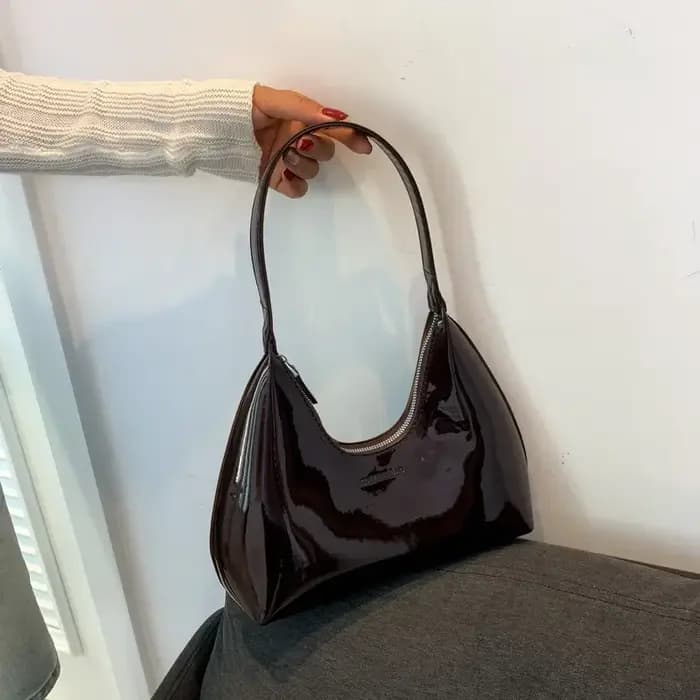 ChimDesigner-Sacs à main en cuir verni pour femmes, sacs à main solides initiés, sacs fourre-tout so