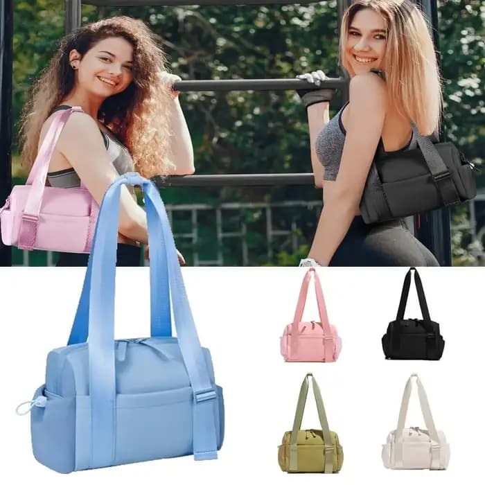 Sac de sport en nylon robuste grande capacité multifonctionnel pliable pour fitness voyage yoga et entraînement avec bandoulière détachable
