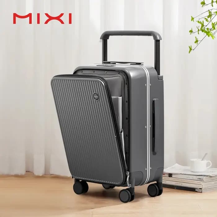 Réi-Valise de voyage avec poche avant pour ordinateur portable pour homme et femme, poignée large, b
