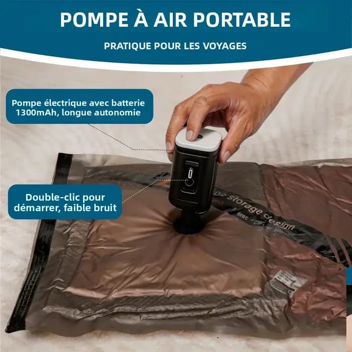 Sacs de Compression sous Vide Voyage Imperméables Rouleau Main Sans Pompe 80% Gain de Place Organisateur Valise Bagage PEVA Réutilisable Haute Qualité Protection Contre l'Humidité et Poussière Rangeme