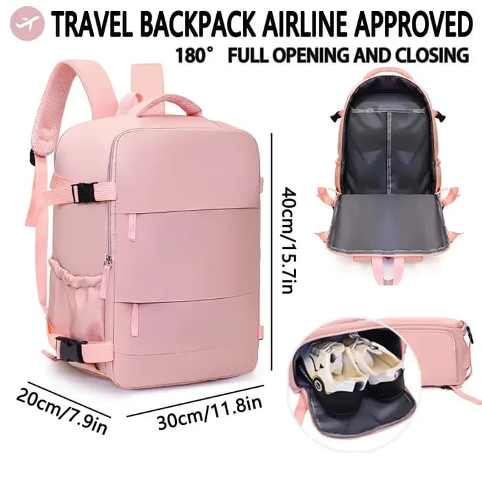Sac à dos de voyage extra large - Bagage cabine approuvé par les compagnies aériennes - Sac à dos multifonctionnel pour ordinateur portable pour les vols économiques de Wizz Air et EasyJet