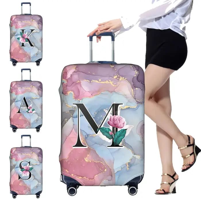 Ensemble de valises de voyage adaptées aux housses en tissu extensible de 18 à 32 pouces, accessoires de voyage, housses de bagages, série Whitemarble