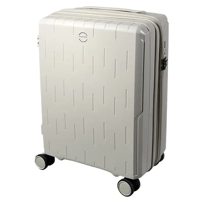 Bagage à main en polypropylène antichoc – Valise rotative extensible avec roues silencieuses et ferm