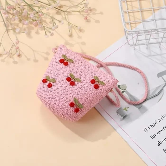 Sac à bandoulière pour enfants motif cerises rouges mignonnes