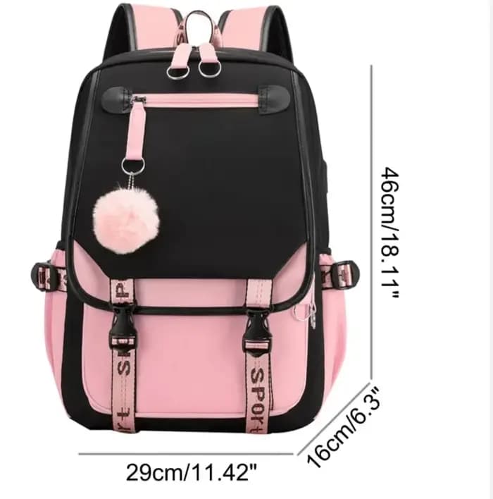 Sacs à dos scolaires pour jeunes garçons filles sac à dos étudiants du collège Kawaii sac d'école Harajuku mode voyage sac à dos noir rose sac