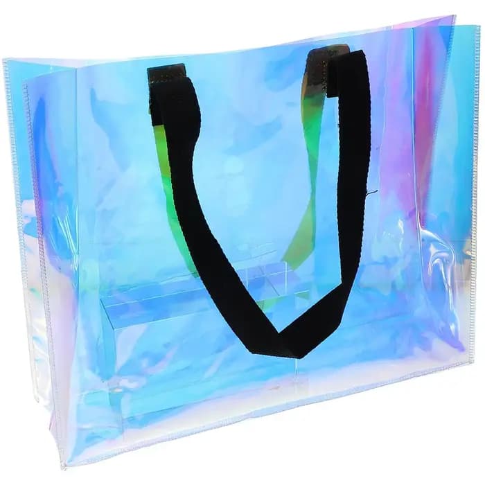 Sac transparent irisé PVC imperméable Shopping épaule sac à main holographique Portable travail plage décontracté