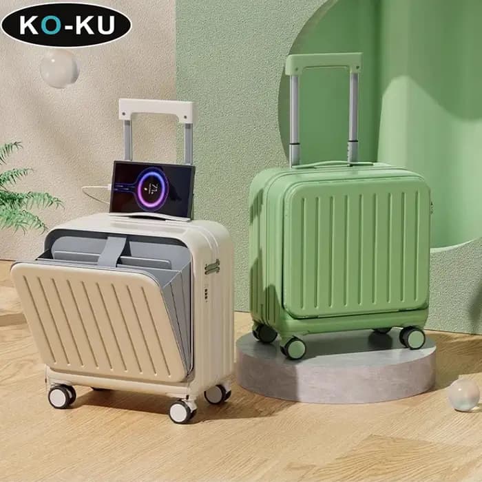 KU valise à main ouverture avant 18 pouces boîte d'embarquement support de verre Interface USB boîtier de chariot mot
