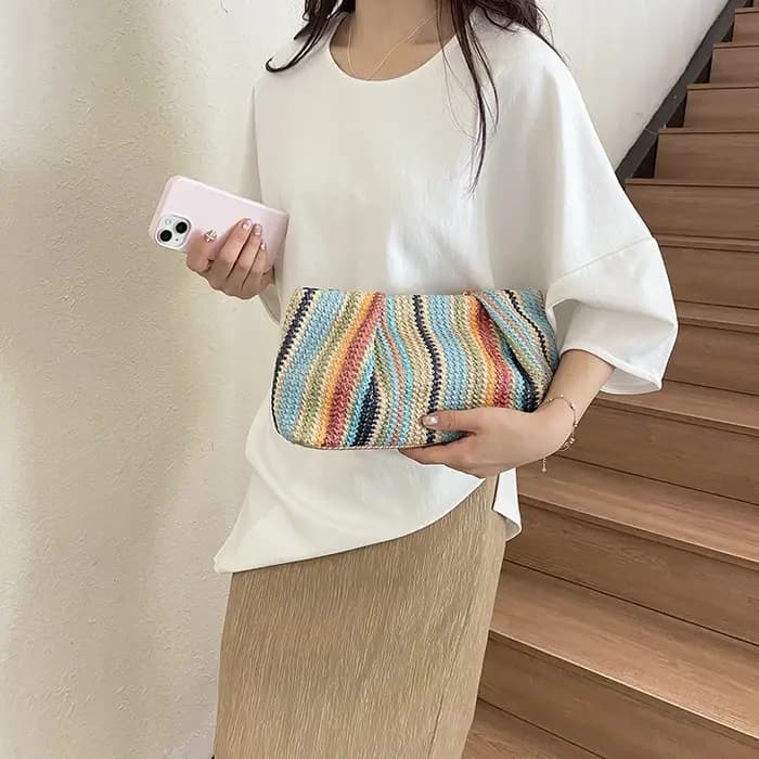 Sac à main en paille tressé à la main pour femme