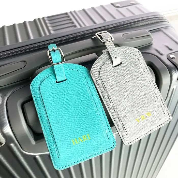 Étiquette de bagage de voyage avec nom personnalisé