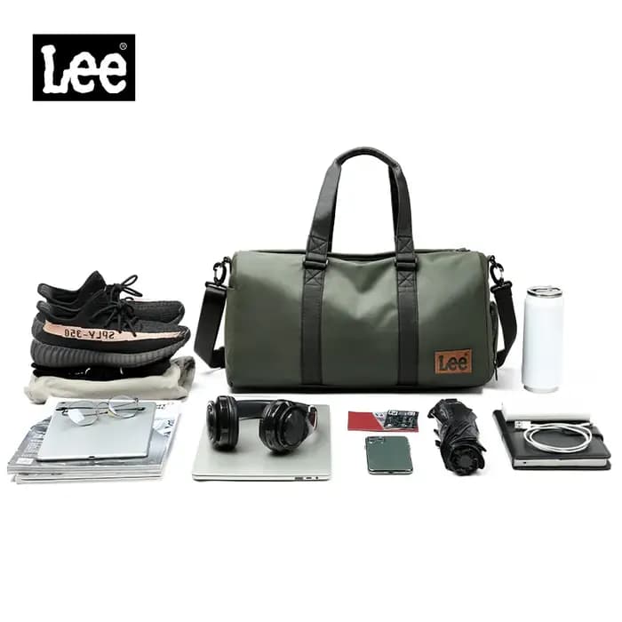 LEE vert Olive sec humide poche compartiment à chaussures sac de voyage imperméable en Nylon cuir Fitness Sport grande