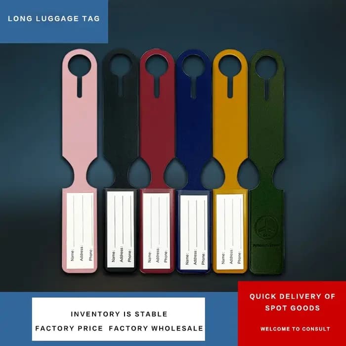 Étiquette de bagage en PU durable à longue sangle pour les voyages aériens – Identification rapide des bagages