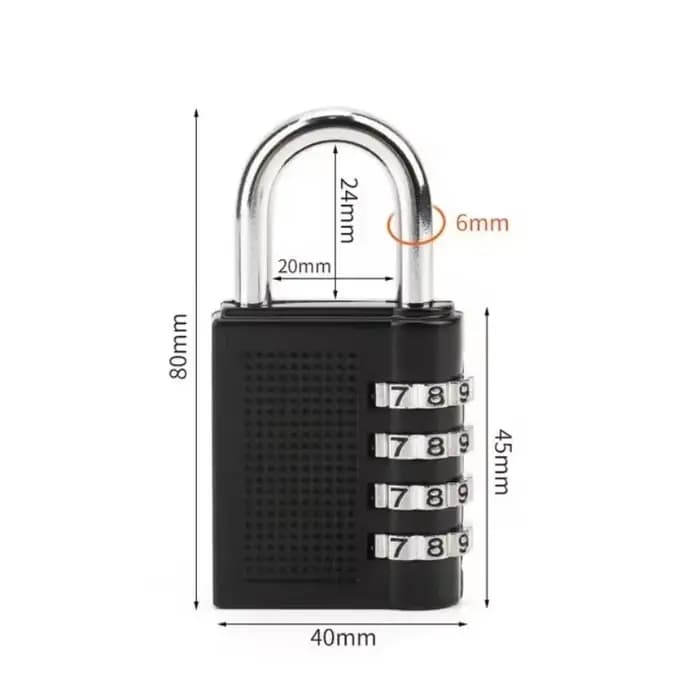 Nouveau métal 4 chiffres Code serrure extérieure étanche cadenas valise bagages Code serrure maison