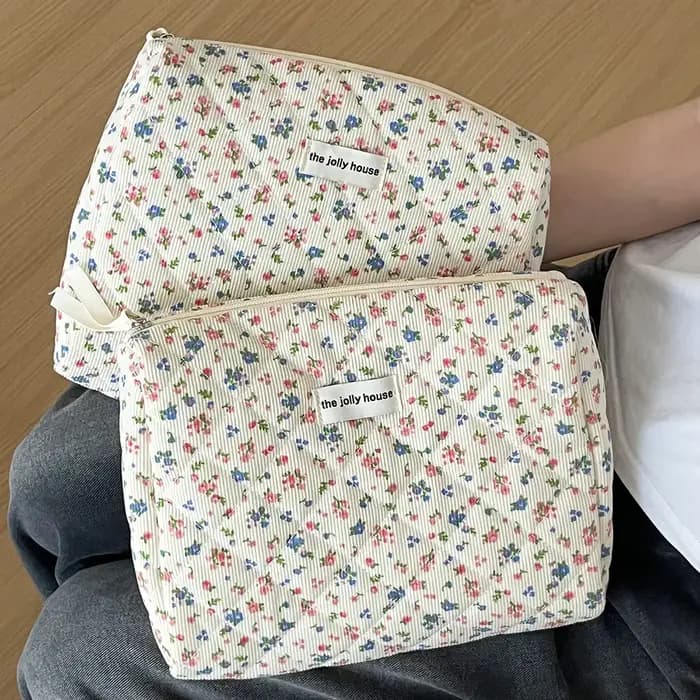 Sac de maquillage Vintage à fleurs pour femmes