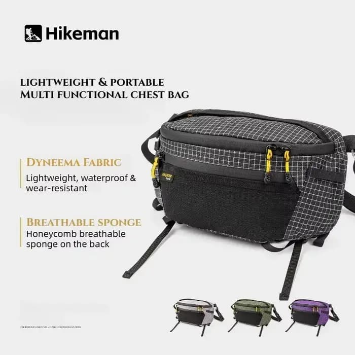 Hikeman 2.0 Sac de taille Dyneema imperméable UrltraLight multi-poches pour le cyclisme