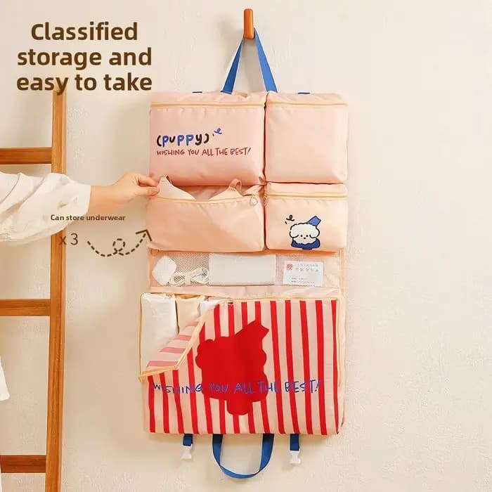 Sac de rangement de voyage portable 7 en 1, grand organisateur de vêtements avec compartiments séparés pour les voyages d'affaires, sac fourre-tout