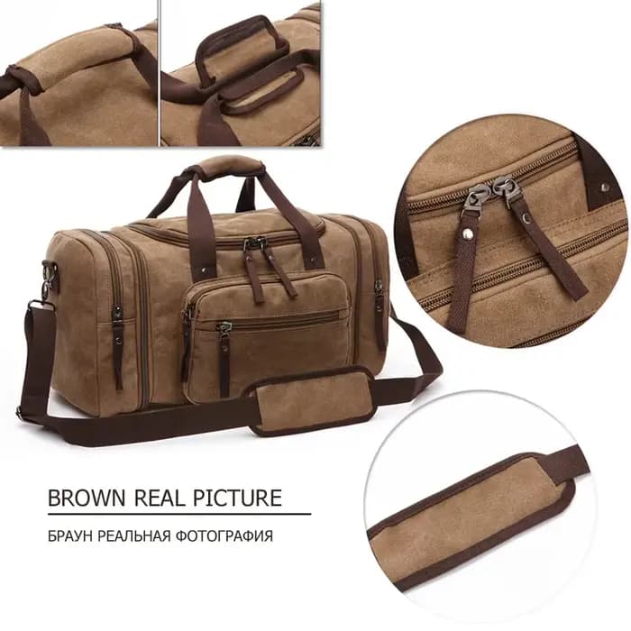 Vintage Canvas Stylish Travel Bags Large Capacity Carry On Luggage