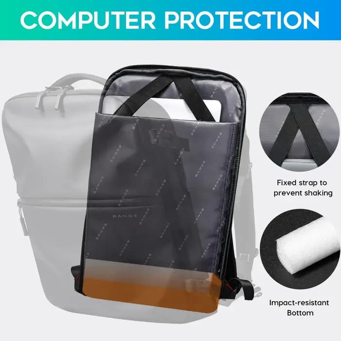BANGE sac de cabine antivol séparation humide et sèche sac à dos de voyage pour hommes femmes bagage à main 15.6 pouces sacs à dos d'ordinateur portable pour homme