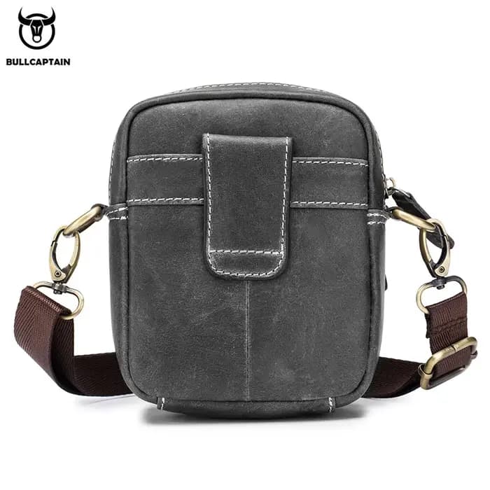 BULLCAPTAIN décontracté hommes messager sacs à bandoulière Premium YKK poche à glissière lisse en cuir sac