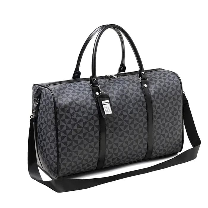 Sac de voyage noir à fermeture éclair pour hommes de grande capacité