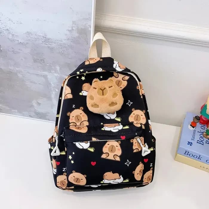 Mignon dessin animé Capybara sac à dos en peluche grande capacité sacs d'école modèle Simple livre sac Kawaii GirlSchool sac à dos Mochila Mujer