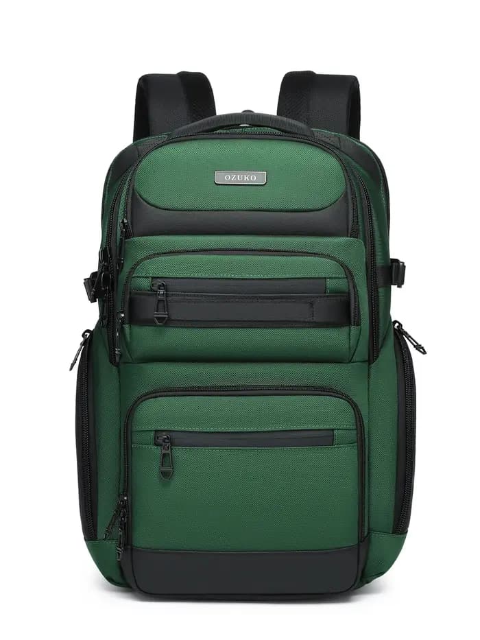 OZUKO noir gris hommes sac à dos grande capacité 15.6 pouces sacs à dos d'ordinateur portable homme
