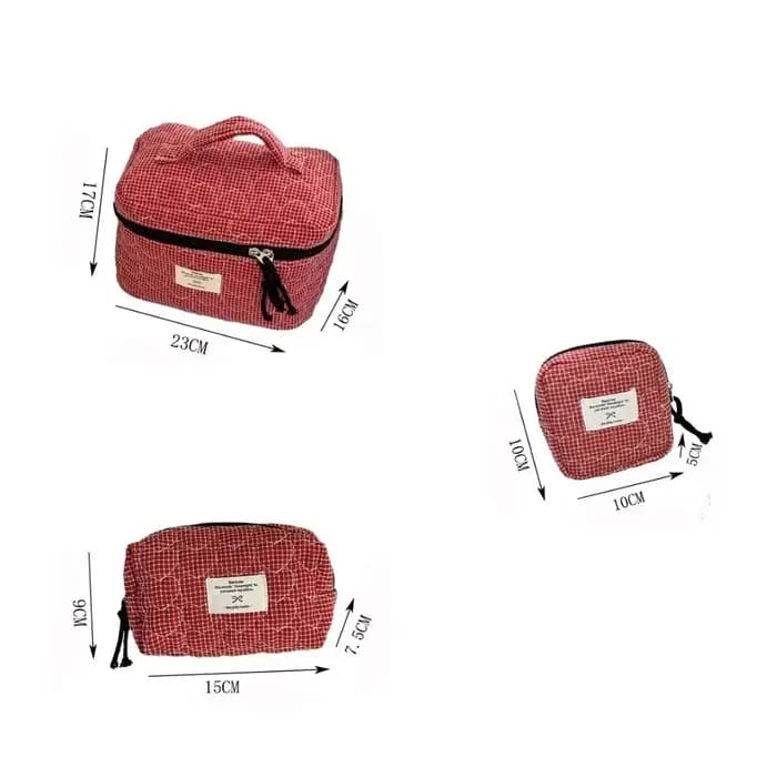 Sac de maquillage classique matelassé en forme de cœur