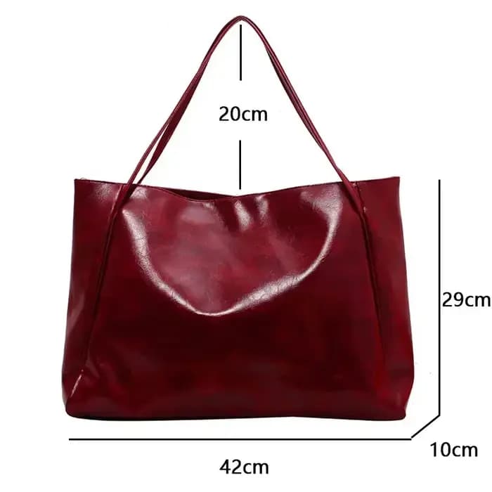 Sac fourre-tout en cuir PU souple pour femme
