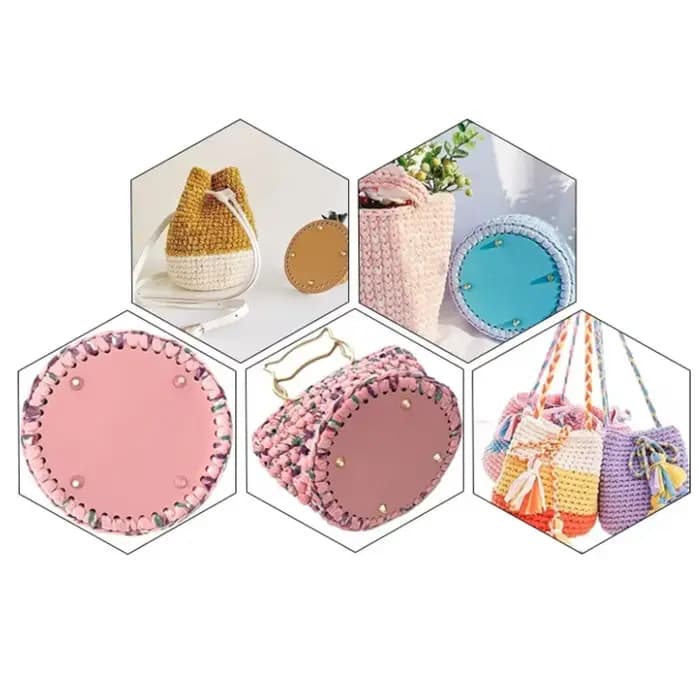 Nouveau fond de sac tricoté en cuir PU à fond rond