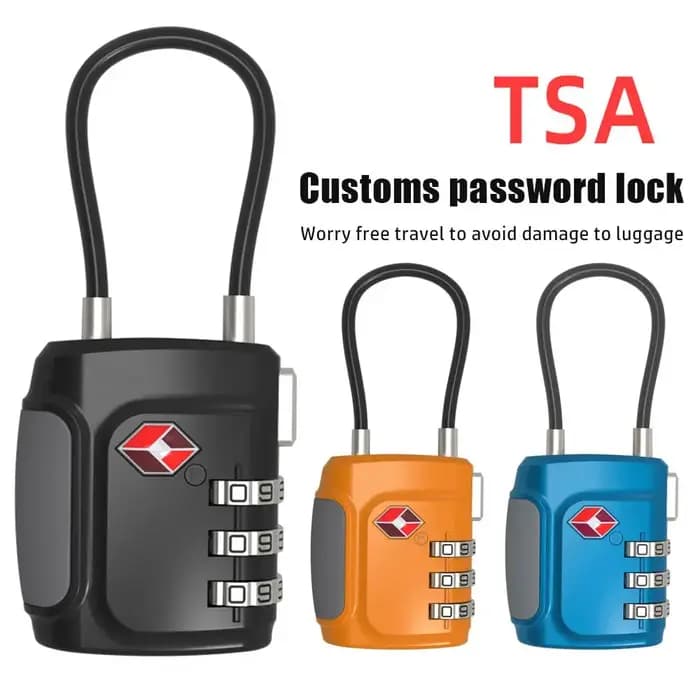 Serrure en fil d'acier TSA à 3 chiffres