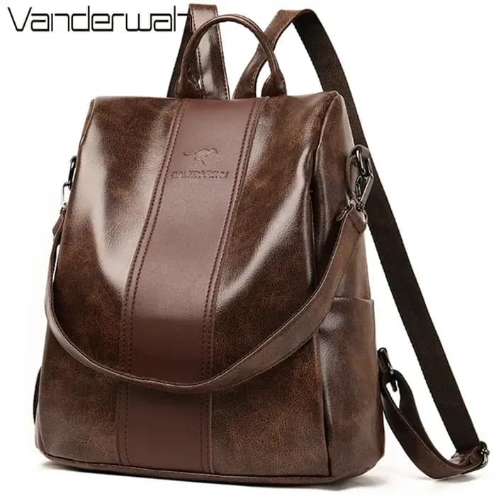 Sac à dos en cuir antivol pour femme