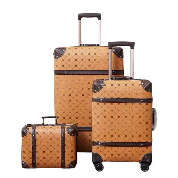 Ensemble de bagages roulants Vintage en cuir PU