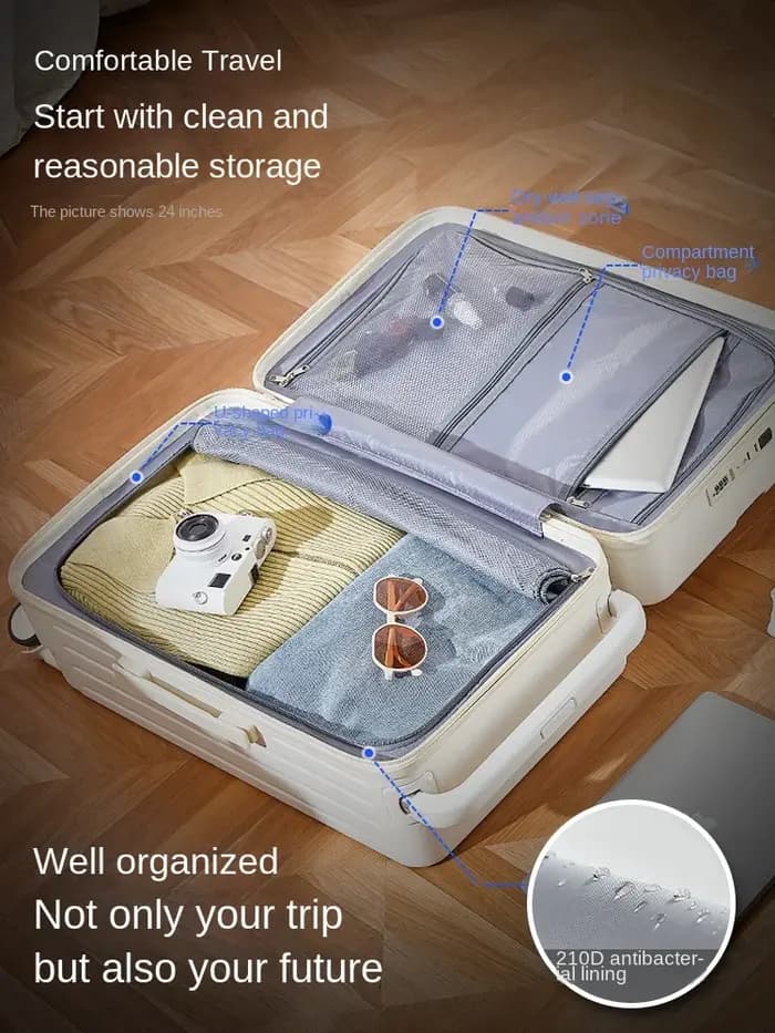 Valise de voyage multifonctionnelle avec porte-gobelet