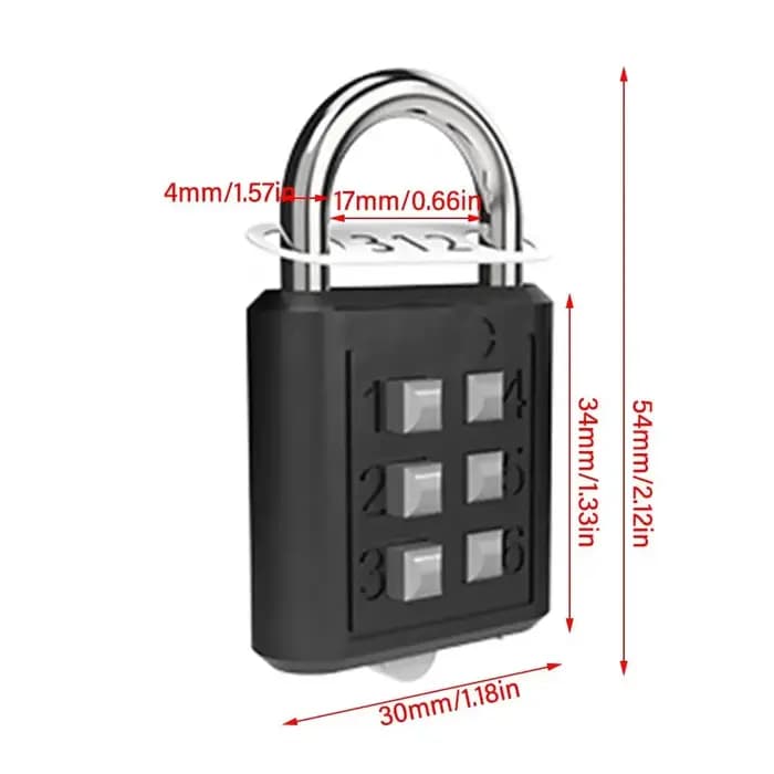 Cadenas à verrouillage par mot de passe antivol à 6 chiffres