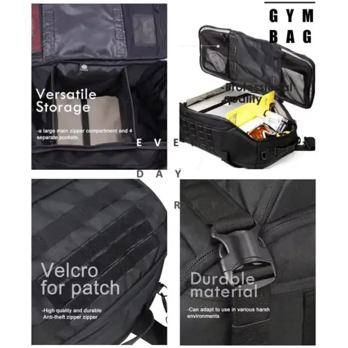 Sacs à dos de voyage en voiture, sac à dos tactique, sac d'extérieur, sac de fitness étanche de grande capacité, sac à sangle de 45l pour hommes et femmes
