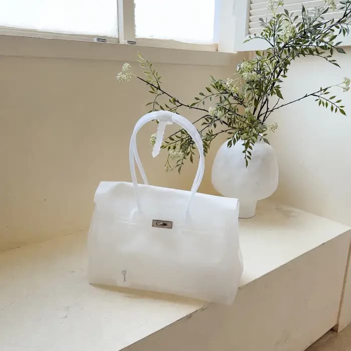 Sac fourre-tout transparent polyvalent pour femme, grande capacité, style premium, idéal pour l'été