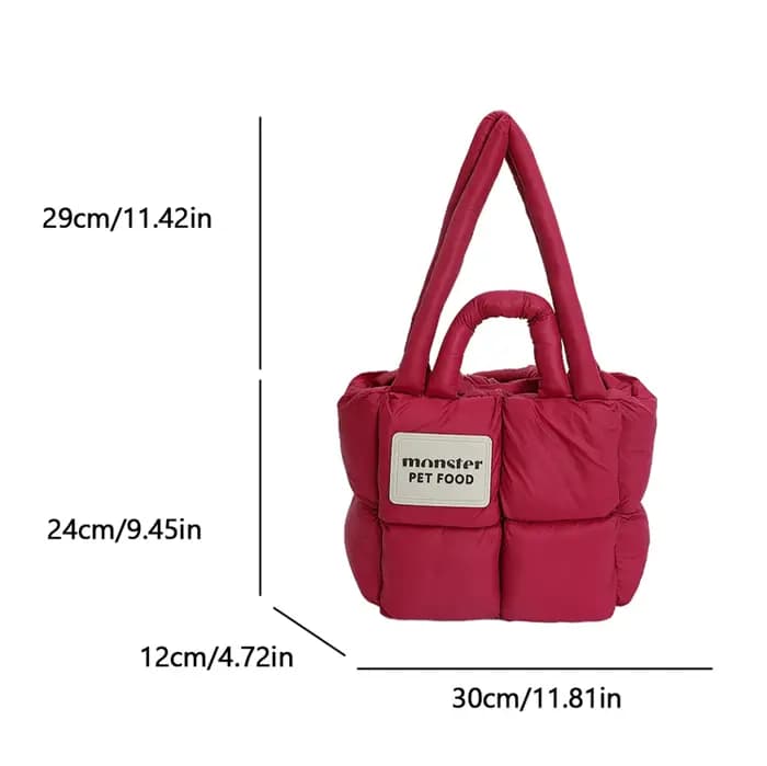 2025 hiver mode Rose rouge espace coton sacs à main femmes grande capacité fourre-tout concepteur plume rembourré dames matelassé sac à bandoulière