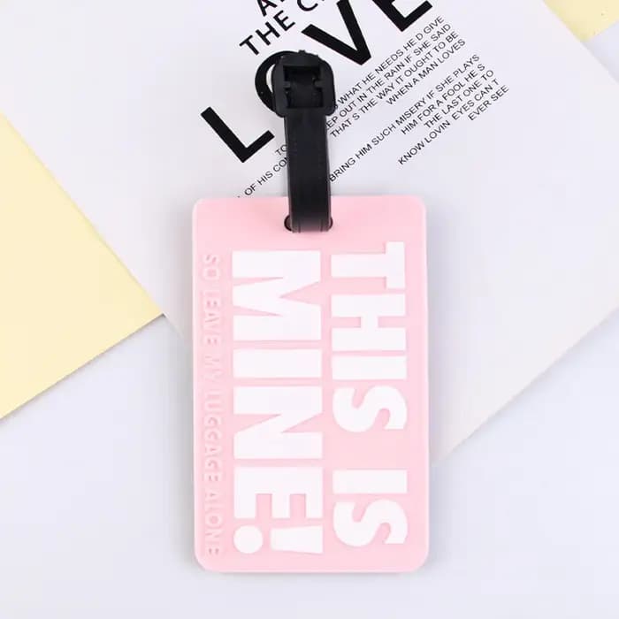 Étiquette de bagage en PVC souple avec lettre imprimée, étiquettes de voyage pour hommes et femmes,