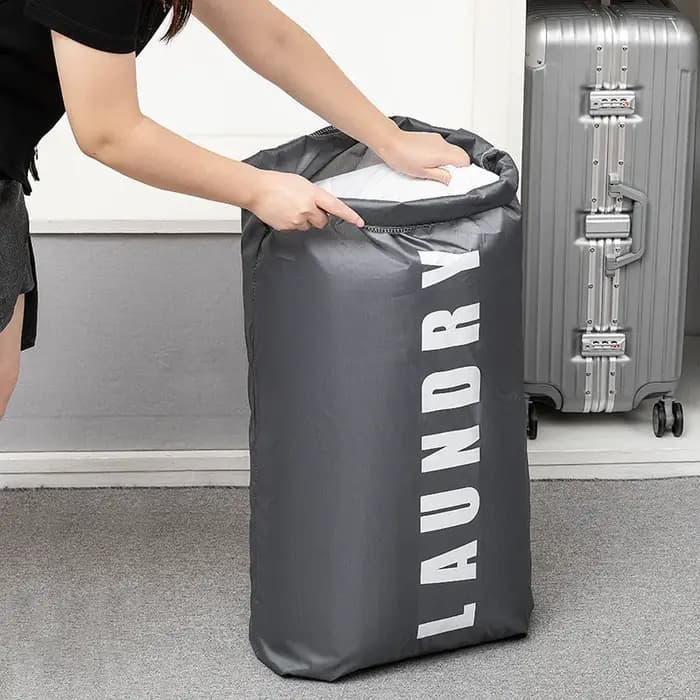 Sac à linge haute capacité avec cordon de serrage - Pochette de rangement de voyage lavable en machine pour vêtements sales - Accessoire de salle de bain
