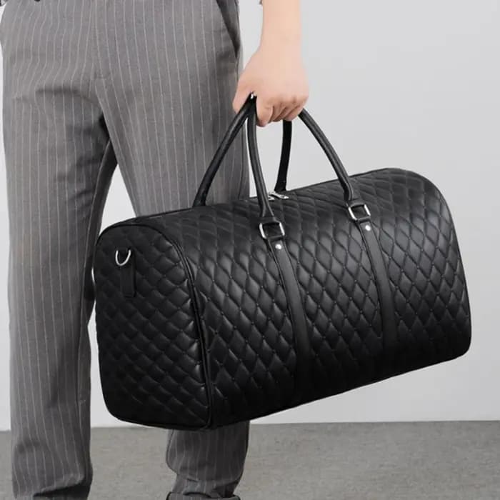 Fourre-tout de voyage affaires grande capacité sac à main salle de sport Fitness homme en cuir PU Lingge bagage