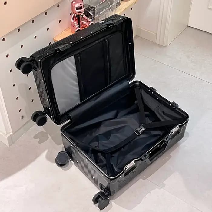 Valise de voyage de luxe à cadre en aluminium, grande capacité, robuste et durable, avec serrure à combinaison, tendance transfrontalière, à roulettes
