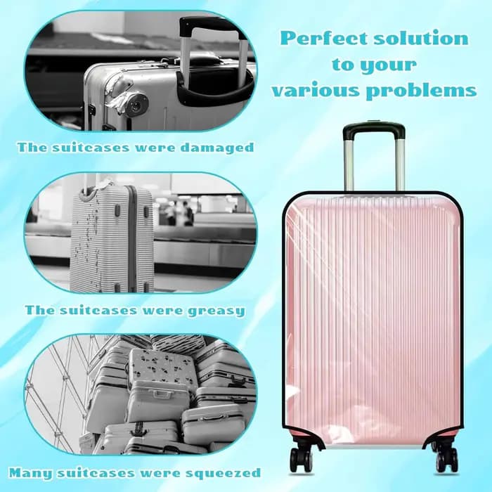 Housse de protection transparente et imperméable pour bagages