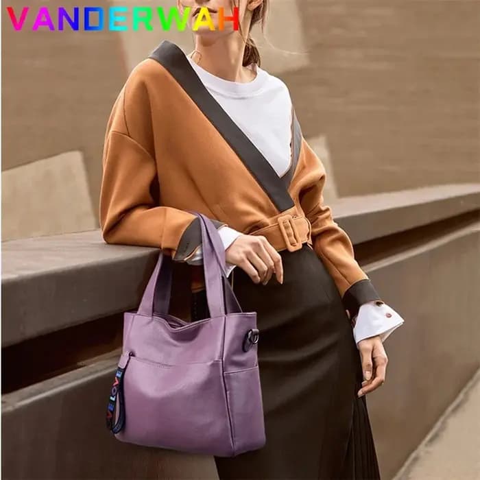 Sac fourre-tout en cuir véritable pour femme