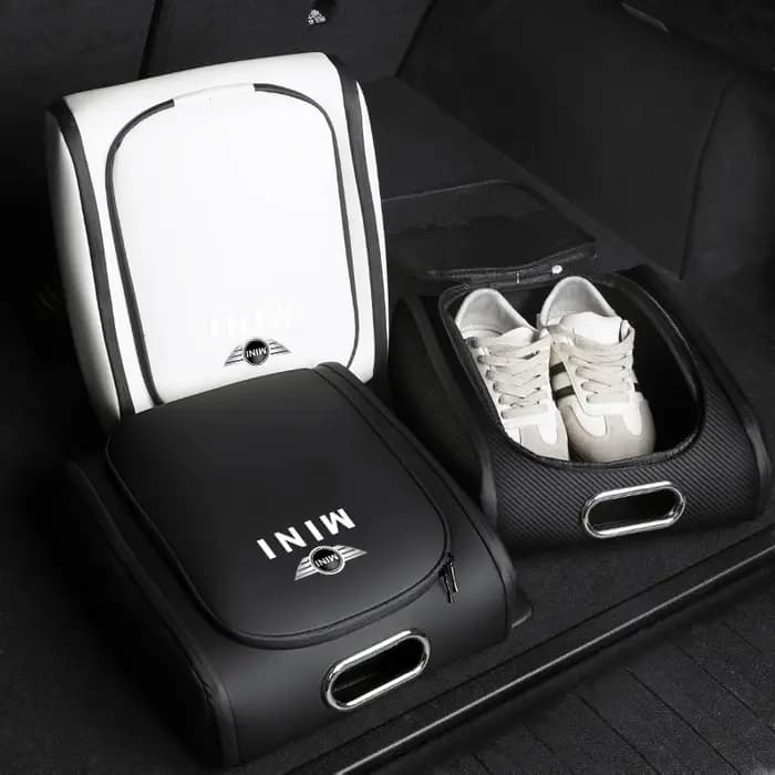 Sac de rangement en cuir pour voiture, sac de rangement pour baskets et vêtements de sport, accessoires pour Mini Cooper JCW Works R50 R52 R53 R55 R56 R57