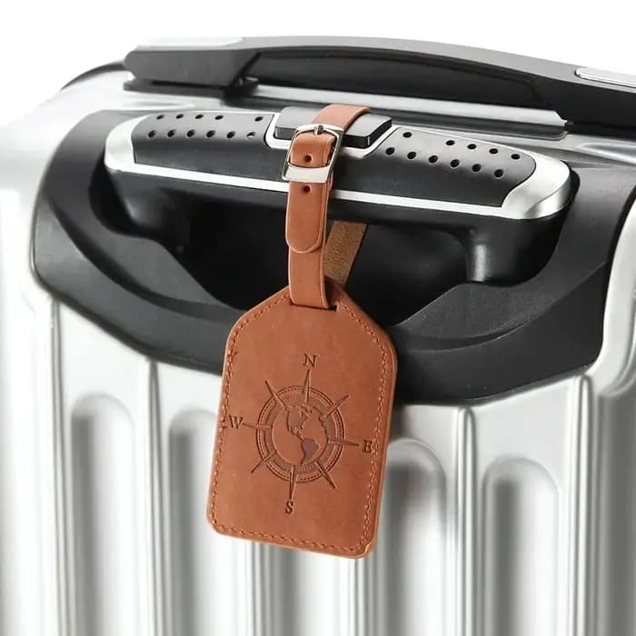 Étiquette de bagage en cuir PU