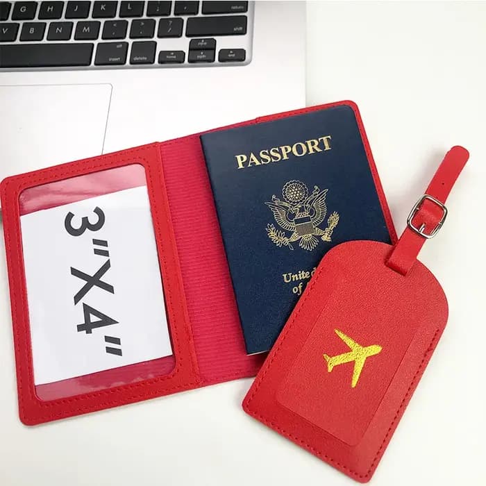 Étiquette de bagage professionnelle en cuir estampillée avec clip d'identification pour valise de voyage