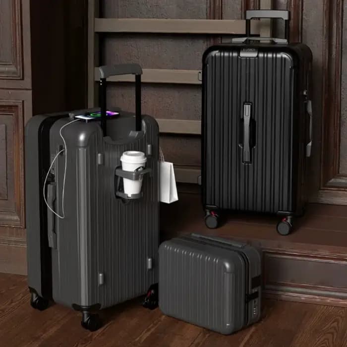 Valise de voyage de grande capacité, 20/22/24/26/28/30 pouces, matériau PC de haute qualité avec ser