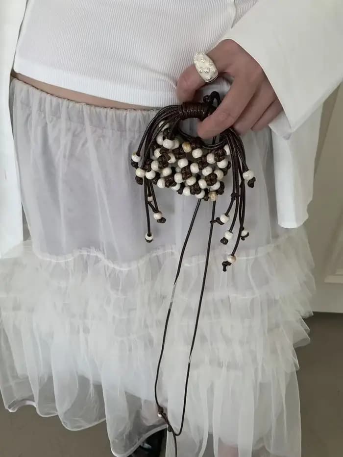 Nouveau Mini Sac à Bandoulière en Corde Tressée
