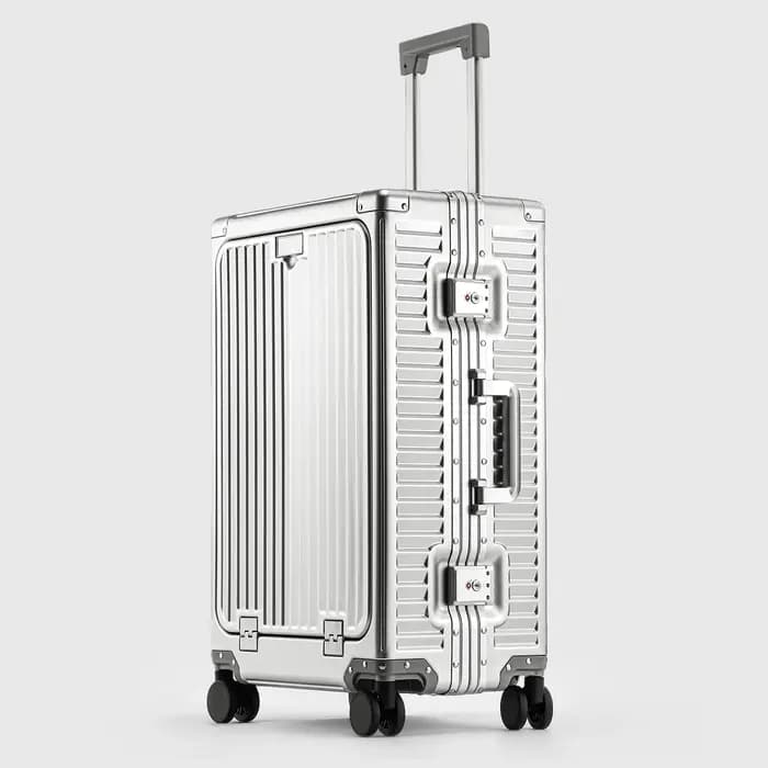 SUSHIMU bagage en alliage d'aluminium-magnésium de 20 pouces avec ouverture avant, valise trolley, v