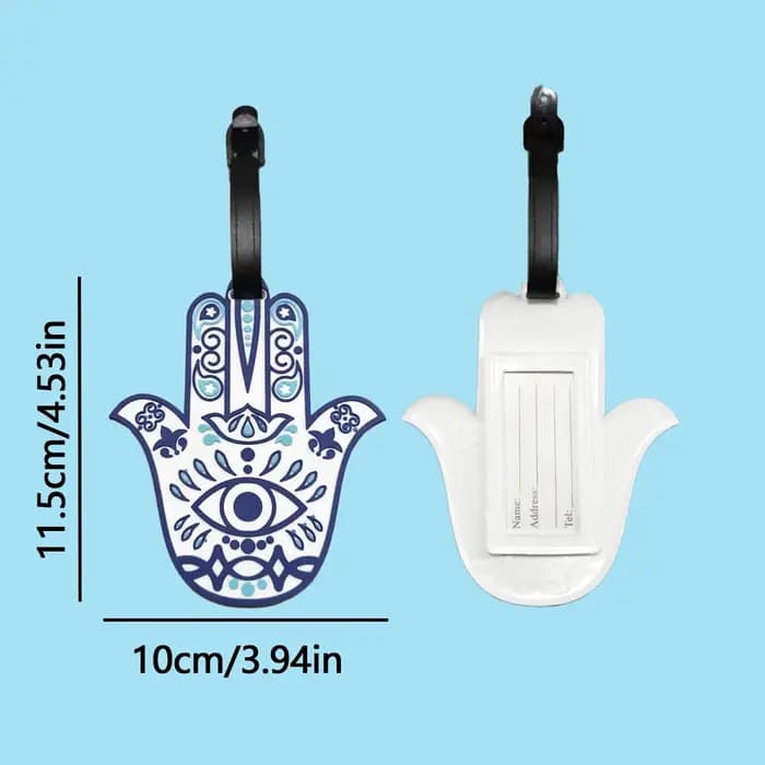 Étiquette de bagage créative à motif d'oeil de main de Fatima